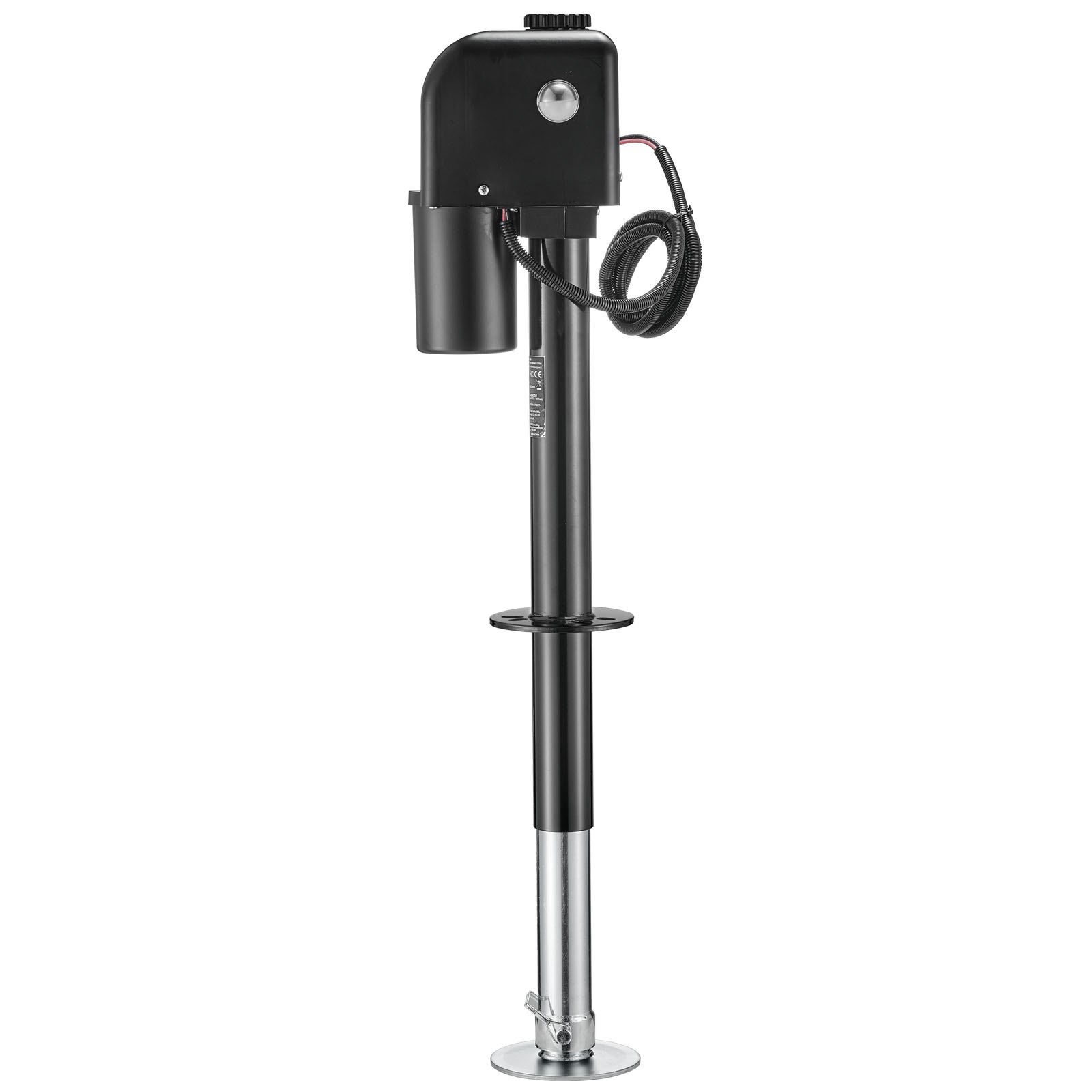 VEVOR Electric Trailer Jack, 7500 lbs Capacity, Electric Power Tongue Jack with Waterproof Protective Cover & LED Light for Travel Trailer, Camper, RV, 9.84-27.84 in Lift, 12V DC with Wiring, Black
