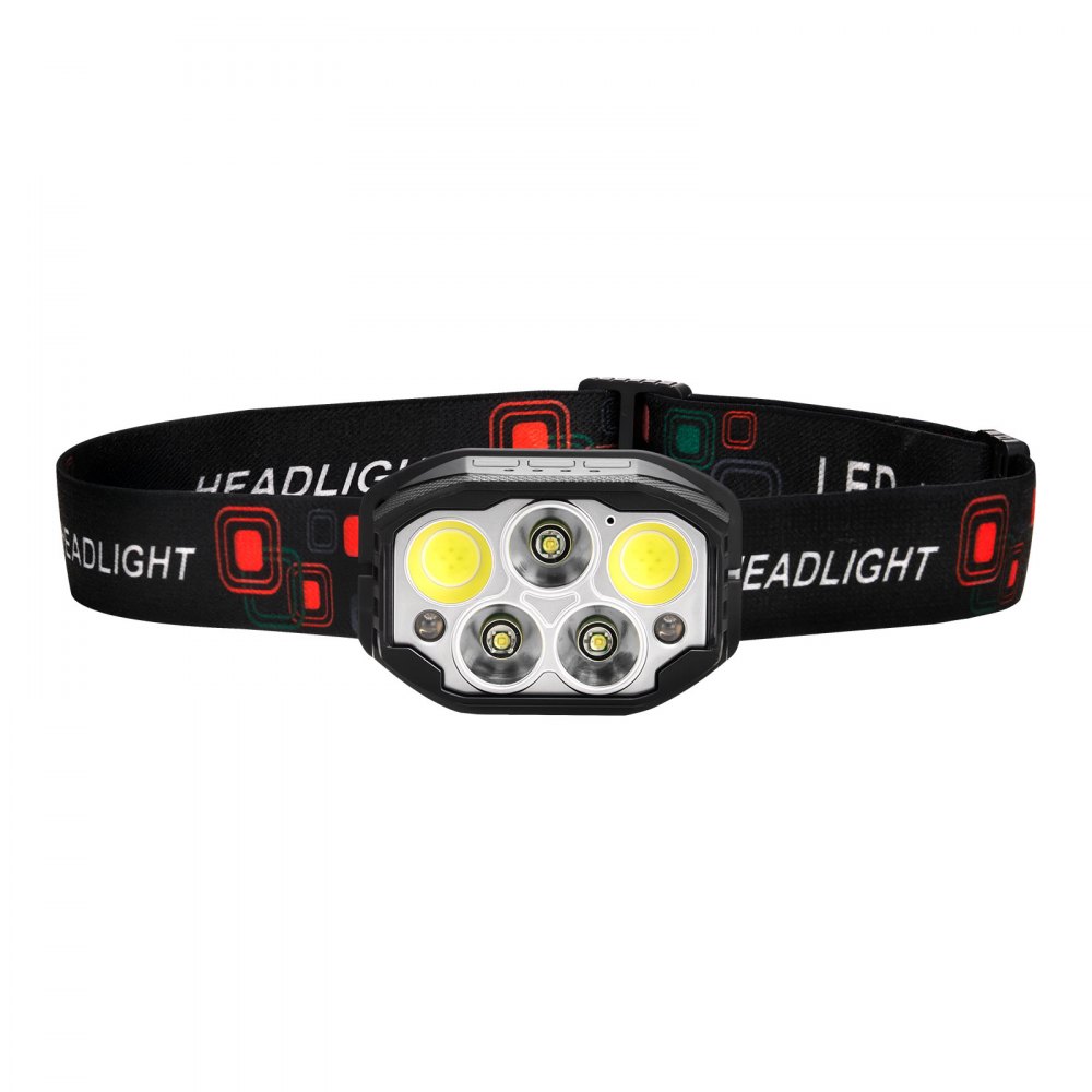 VEVOR 2 Pack Headlamps, Bright LED Rechargeable Headlight, Lightweight Head Flashlight with 12 Lighting Modes & Motion Sensor, Adjustable Headband, Head Lamps for Camping, Running, Hiking, Fishing