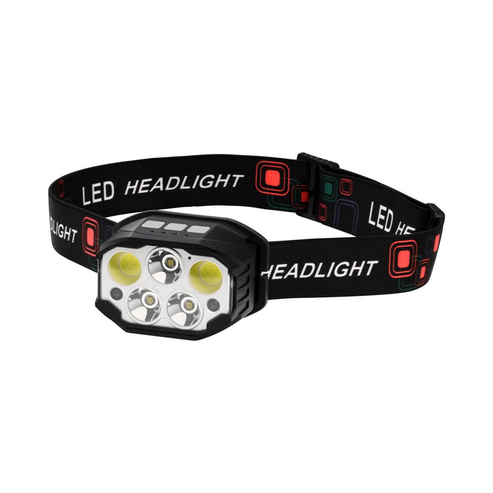VEVOR 2 Pack Headlamps, Bright LED Rechargeable Headlight, Lightweight Head Flashlight with 12 Lighting Modes & Motion Sensor, Adjustable Headband, Head Lamps for Camping, Running, Hiking, Fishing