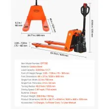 Electric Pallet Jack 3300 lbs Pallet Jack Truck with 48L x 27W Inch Forks