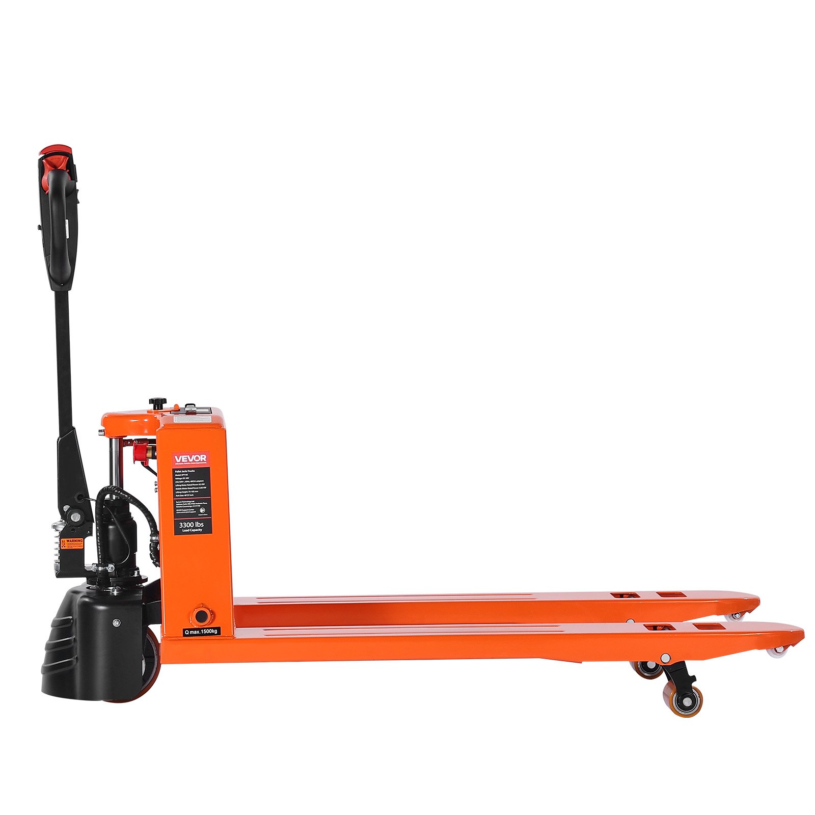 VEVOR Electric Pallet Jack, 3300 lbs Load Capacity, Lithium Battery Powered Pallet Jack Truck with 48L x 27W Inch Forks for Material Handling, Suitable for Warehouse, Supermarket, Manufacturing