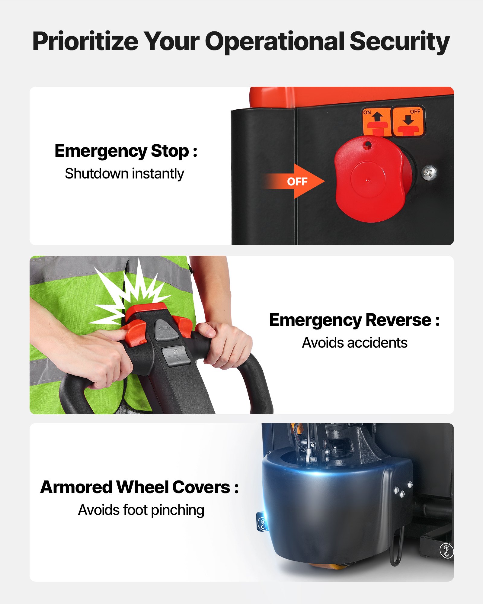 VEVOR Electric Pallet Jack, 4400 lbs Load Capacity, Lithium Battery Powered Pallet Jack Truck with 48L x 27W Inch Forks for Material Handling, Suitable for Warehouse, Supermarket, Manufacturing