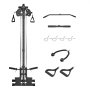 VEVOR LAT Pull Down Machine, 3-in-1 Row Cable Machine, Cable Machines Home Gym with 18-Level Height Adjustment, Wall-Mount Design, Load 227kg Lat Tower for Full-Body Workouts, Single-Arm Training