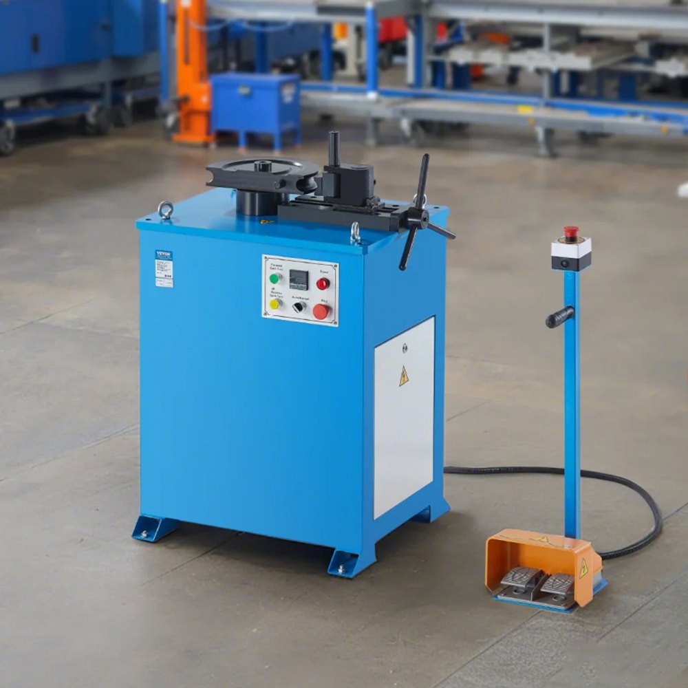 VEVOR Electric Tube Bending Machine, 1.5 KW Electric Tube Bender for 5/8 to 1-1/2 inch Pipes, Pipe Bender Machine with 5 Set Dies, Manual & Auto Modes and 180° Max Bending Angle (220V 60Hz 3-Phase)