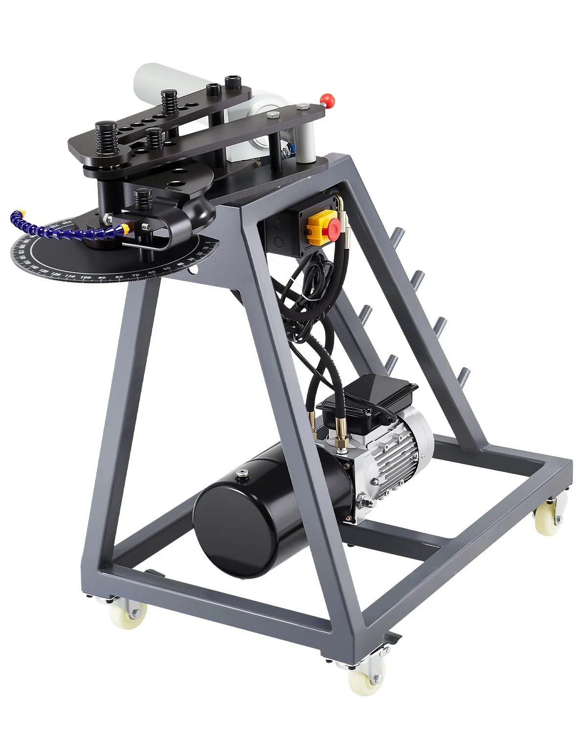 VEVOR Electric Tube Bending Machine, 750W Electric Tubing Bender with 6L Hydraulic Cylinder, Movable Pipe Bender Machine with 3 Dies & 180° Max Bending Angle, Suitable for 1", 1-1/2", 1-3/4" Pipes