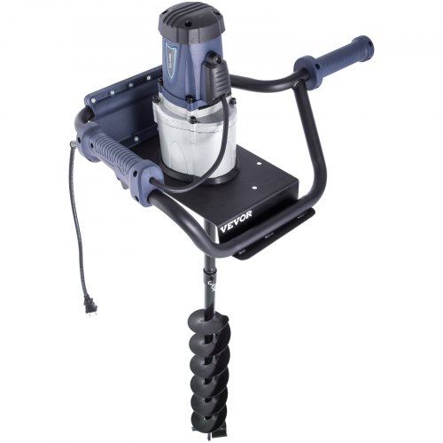 VEVOR Electric Post Hole Digger, 1200 W 1.6 HP Electric Auger Powerhead w/4" Bit, 39" Drilling Depth, Compatible with Earth Auger bit or Ice Bit, for Post Hole Digging, Drilling, Tree Planting