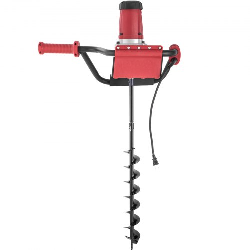VEVOR Electric Post Hole Digger, 1500 W 1.6 HP Electric Auger Powerhead w/6" Bit, 39" Drilling Depth, Compatible with Earth Auger bit or Ice Bit, for Post Hole Digging, Drilling, Tree Planting