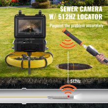 Κάμερα επιθεώρησης σωλήνων VEVOR Sewer Camera w / 512hz Sonde 9in 720p οθόνη 165 ft
