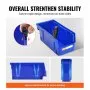 VEVOR Plastic Storage Bin, (11-Inch x 5-Inch x 5-Inch), Hanging Stackable Storage Organizer Bin, Blue/Red, 12-Pack, Heavy Duty Stacking Containers for Closet, Kitchen, Office, or Pantry Organization