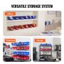 VEVOR Plastic Storage Bin, (11-Inch x 5-Inch x 5-Inch), Hanging Stackable Storage Organizer Bin, Blue/Red, 12-Pack, Heavy Duty Stacking Containers for Closet, Kitchen, Office, or Pantry Organization