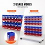 VEVOR Plastic Storage Bin, (5-Inch x 4-Inch x 3-Inch), Hanging Stackable Storage Organizer Bin, Blue/Red, 24-Pack, Heavy Duty Stacking Containers for Closet, Kitchen, Office, or Pantry Organization