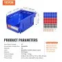 VEVOR Plastic Storage Bin, (137 mm x 105 mm x 78 mm), Hanging Stackable Storage Organizer Bin, Blue/Red, 24-Pack, Heavy Duty Stacking Containers for Closet, Kitchen, Office, or Pantry Organization