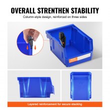 VEVOR Plastic Storage Bin, (5-Inch x 4-Inch x 3-Inch), Hanging Stackable Storage Organizer Bin, Blue/Red, 24-Pack, Heavy Duty Stacking Containers for Closet, Kitchen, Office, or Pantry Organization