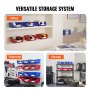 VEVOR Plastic Storage Bin, (276 mm x 279 mm x 128 mm), Hanging Stackable Storage Organizer Bin, Blue/Red, 6-Pack, Heavy Duty Stacking Containers for Closet, Kitchen, Office, or Pantry Organization