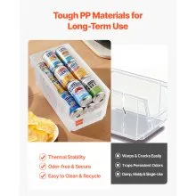 VEVOR Plastic Stackable Storage Bins, 14.8 x 8.5 x 7.1 inch (6 Pack), Plastic Containers for Organizing & Storage Bins for Closet, Garage, Small Parts, Office Supplies, Other Accessories, Transparent