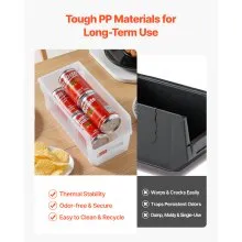 VEVOR Plastic Stackable Storage Bins, 27.6 x 14 x 13 cm (8 Pack), Plastic Containers for Organizing & Storage Bins for Closet, Garage, Small Parts, Office Supplies, Other Accessories, Transparent
