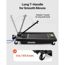 VEVOR Low Profile Oil Drain Pan, 17 Gallon Capacity, Rolling Oil Drain Pan with Electric Pump, 7.2 ft Hose & T Folding Handle, Leak-proof & Corrosion-resistant, Fit for Cars, SUVs, Trucks, ATVs, Black