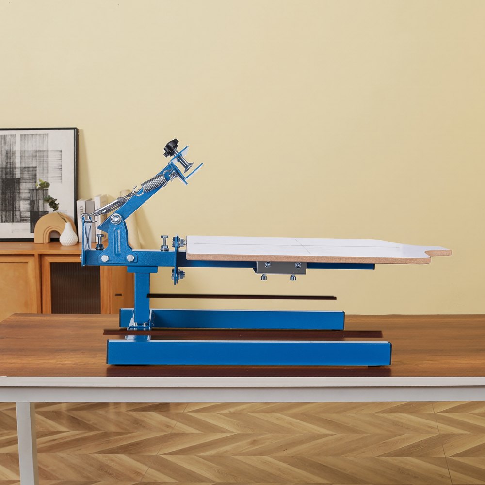 VEVOR Screen Printing Machine 1 Color 1 Station Silk Screen Printing Press, 21.3 x 17.7 in Platen, Adjustable Tension, Powder-Coated Carbon Steel, for T-shirt Clothing DIY, Home and Commercial Use