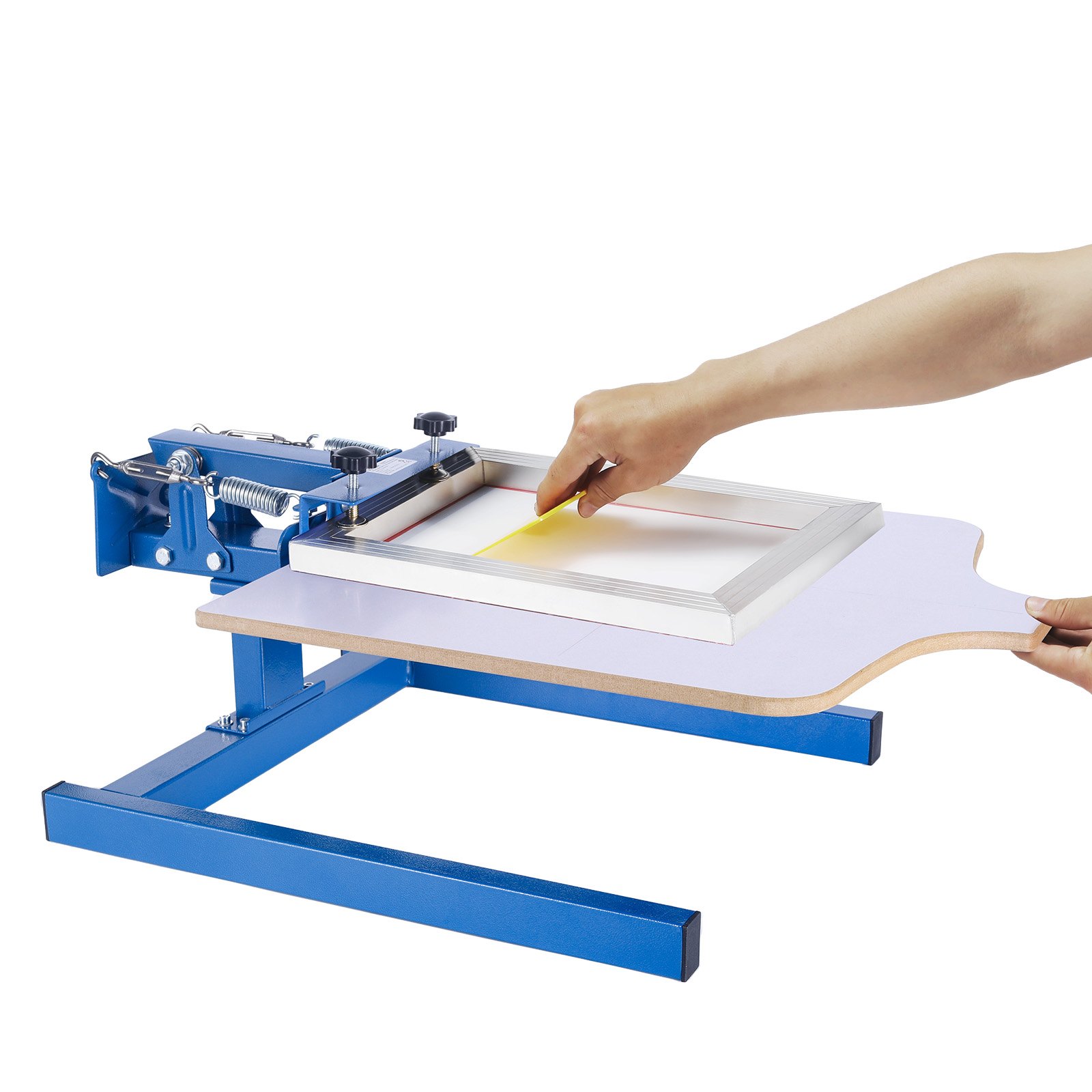 VEVOR Screen Printing Machine 1 Color 1 Station Silk Screen Printing Press, 21.3 x 17.7 in Platen, Adjustable Tension, Powder-Coated Carbon Steel, for T-shirt Clothing DIY, Home and Commercial Use
