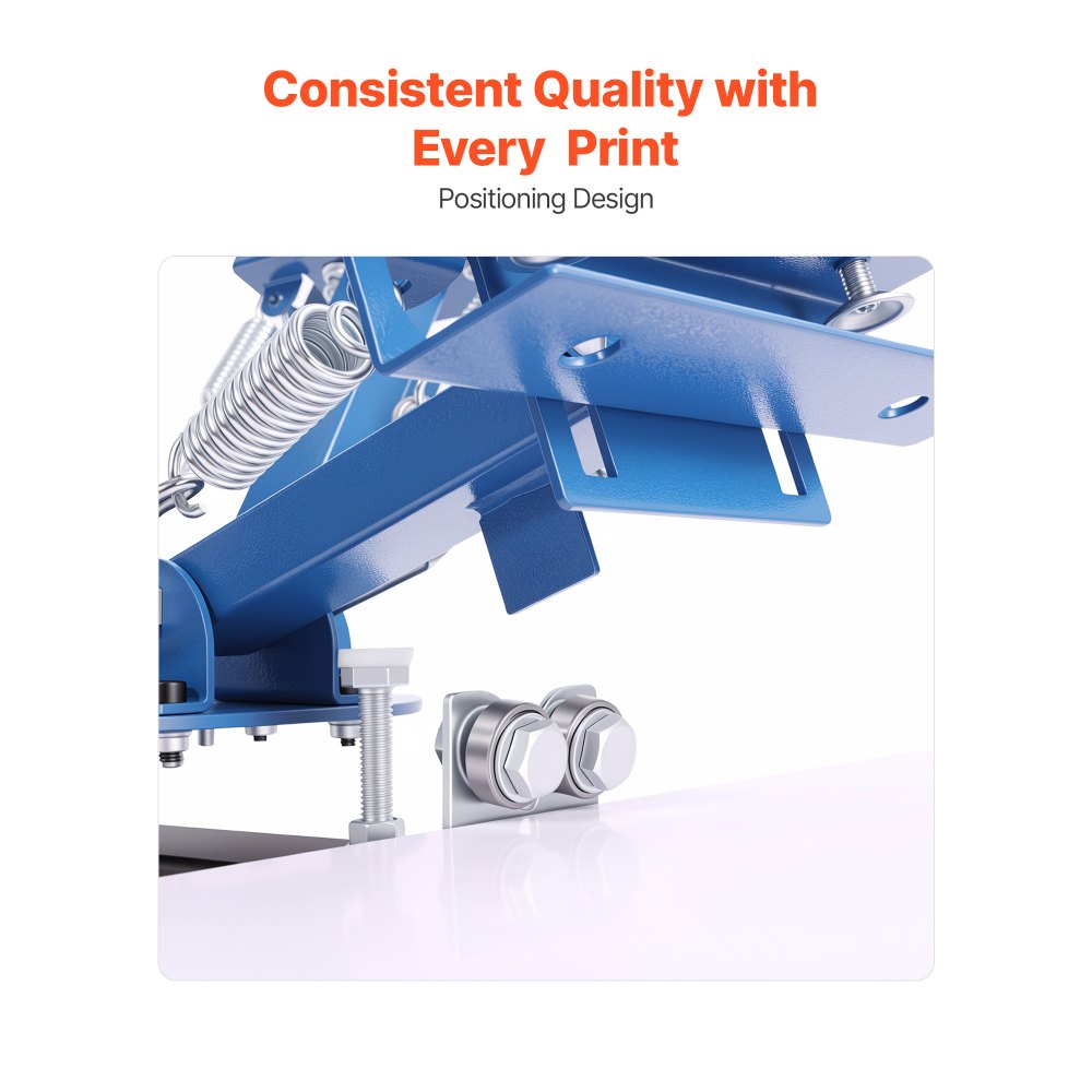 VEVOR Screen Printing Machine 4 Color 2 Station Silk Screen Printing Press, 21.3 x 17.7 in, 360° Rotatable, Accurate Positioning, Powder-Coated Carbon Steel, for T-shirt DIY, Home and Commercial