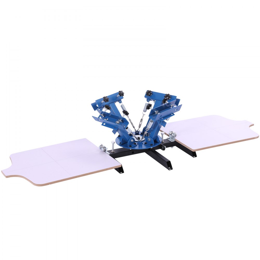 VEVOR Screen Printing Machine 4 Color 2 Station Silk Screen Printing Press, 21.3 x 17.7 in, 360° Rotatable, Accurate Positioning, Powder-Coated Carbon Steel, for T-shirt DIY, Home and Commercial