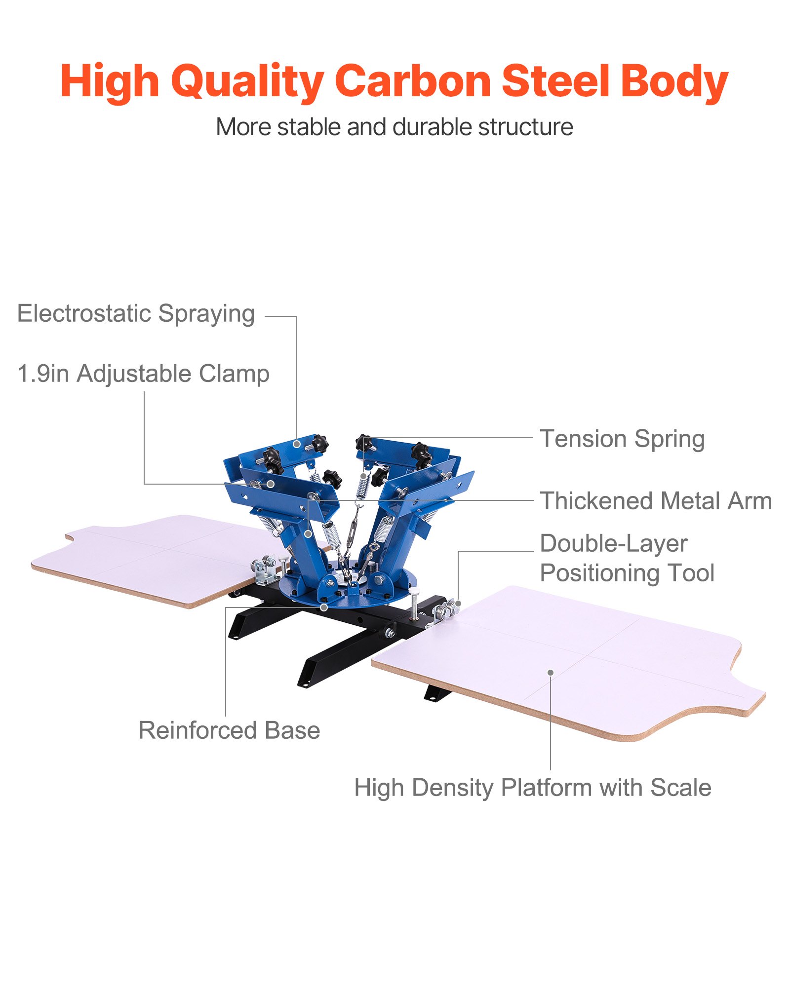 VEVOR Screen Printing Machine 4 Color 2 Station Silk Screen Printing Press, 21.3 x 17.7 in, 360° Rotatable, Accurate Positioning, Powder-Coated Carbon Steel, for T-shirt DIY, Home and Commercial