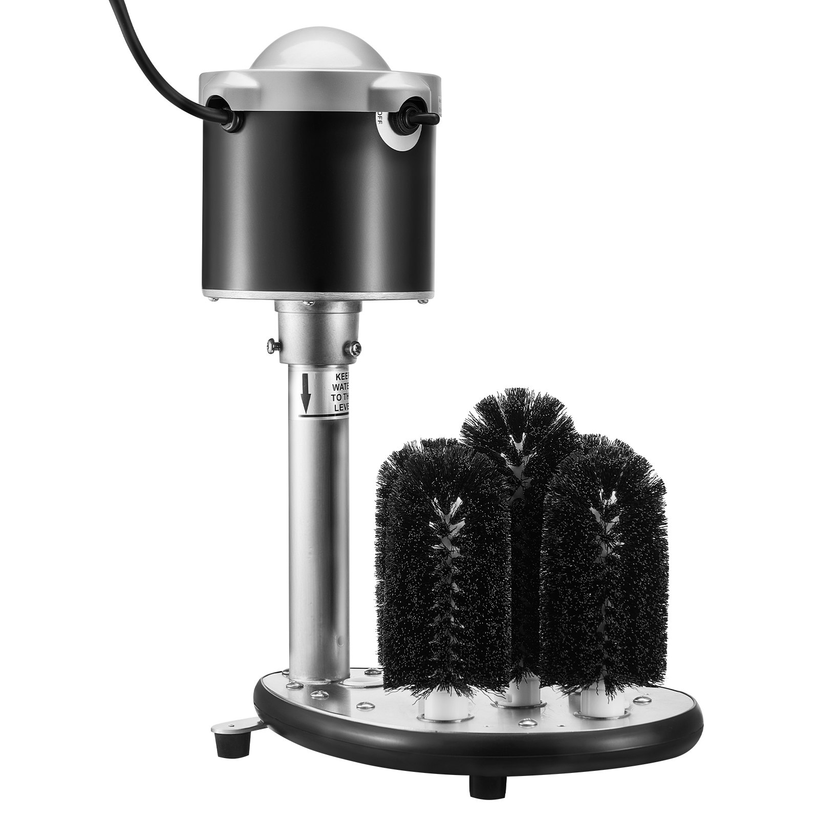 VEVOR Electric Commercial Glass Washer, 5-Brush Bar Glass Cleaner, 600 Cups/Hour Wine Glass Cleaning Machine, Bar Glass Washer for Champagne Glasses, Beer Cups, Mugs, Perfect for Bars and Cafes