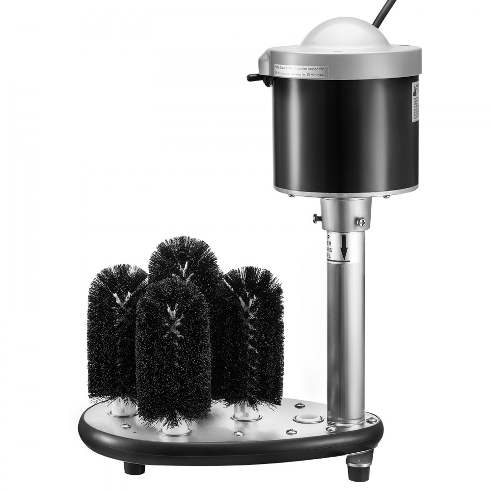 VEVOR Electric Commercial Glass Washer, 5-Brush Bar Glass Cleaner, 600 Cups/Hour Wine Glass Cleaning Machine, Bar Glass Washer for Champagne Glasses, Beer Cups, Mugs, Perfect for Bars and Cafes