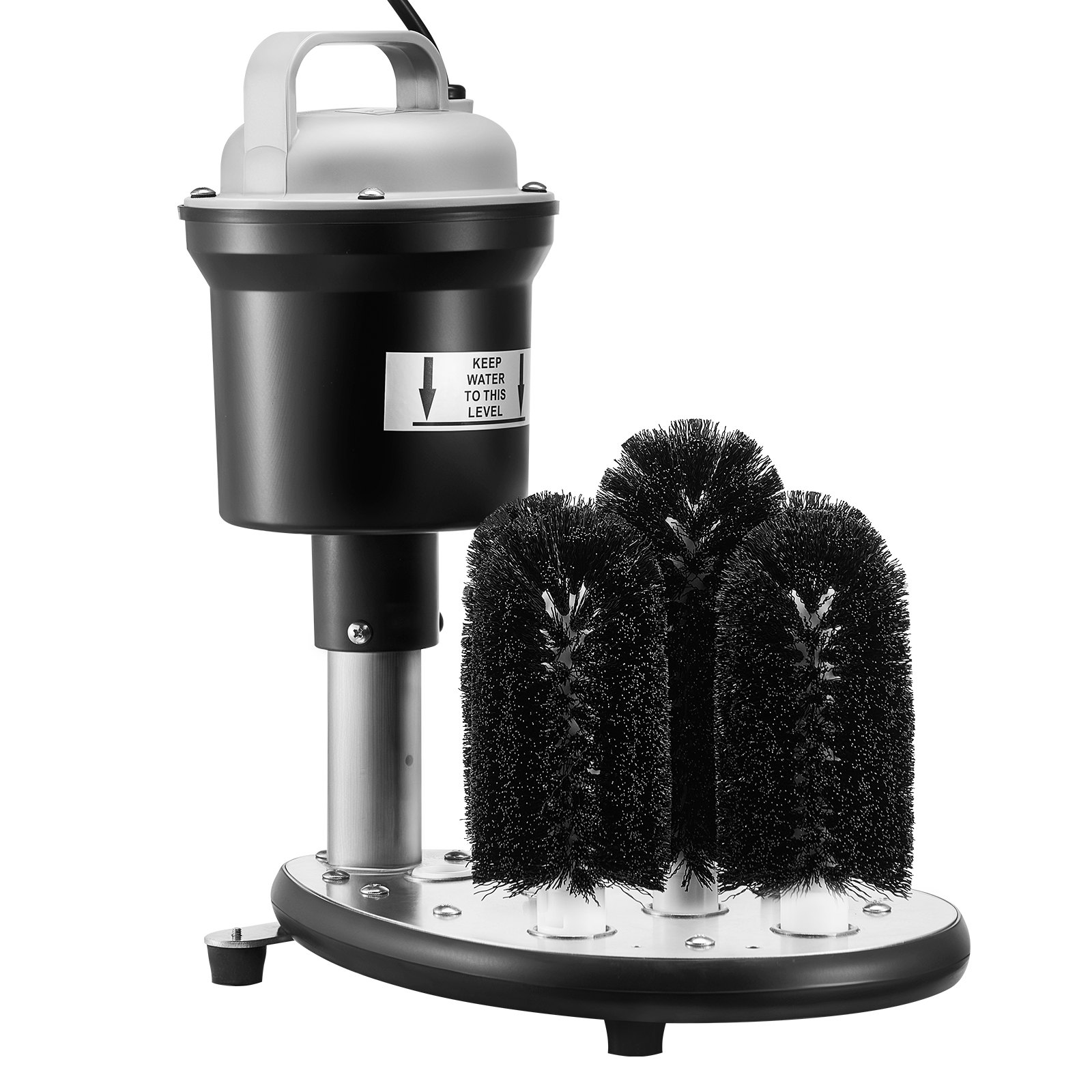 VEVOR Electric Commercial Glass Washer, 5-Brush Bar Glass Cleaner, 1200 Cups/Hour Wine Glass Cleaning Machine, Bar Glass Washer for Champagne Glasses, Beer Cups, Mugs, Perfect for Bars and Cafes