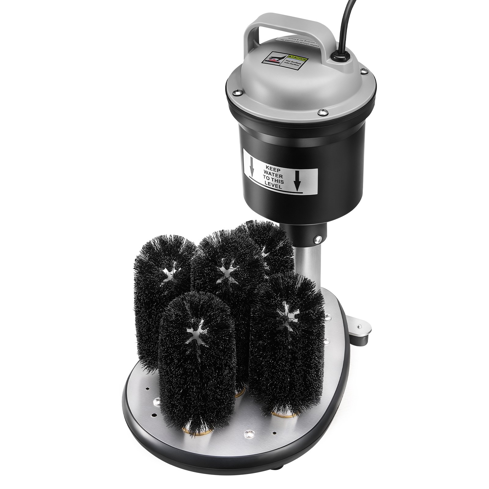 VEVOR Electric Commercial Glass Washer, 5-Brush Bar Glass Cleaner, 1200 Cups/Hour Wine Glass Cleaning Machine, Bar Glass Washer for Champagne Glasses, Beer Cups, Mugs, Perfect for Bars and Cafes