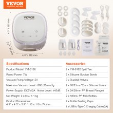 VEVOR – tire-lait électrique double, 4 modes et 16 niveaux d'aspiration 300mmHg