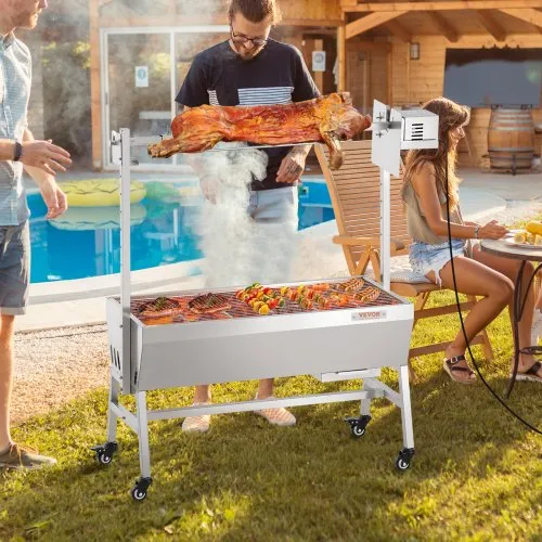 Barbecue spit with motor steel 1000 mm Grillspieß Rotisserie Rôtissoire