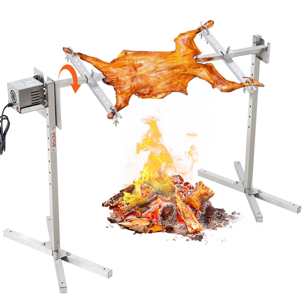 VEVOR 46" Kit de Churrasqueira Elétrica Rotisserie Grill Aço Inoxidável Grelha 90lb Porco Cordeiro