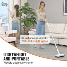 VEVOR Cordless Electric Mop, Up to 70 mins Powerful Battery, Electric Spin Mop with Dual Spinning Mop Heads, 4 Microfiber Pads & 2 Floor Scrubber Pads, for Hardwood Floor/Bathroom/Tile Floor Cleaning