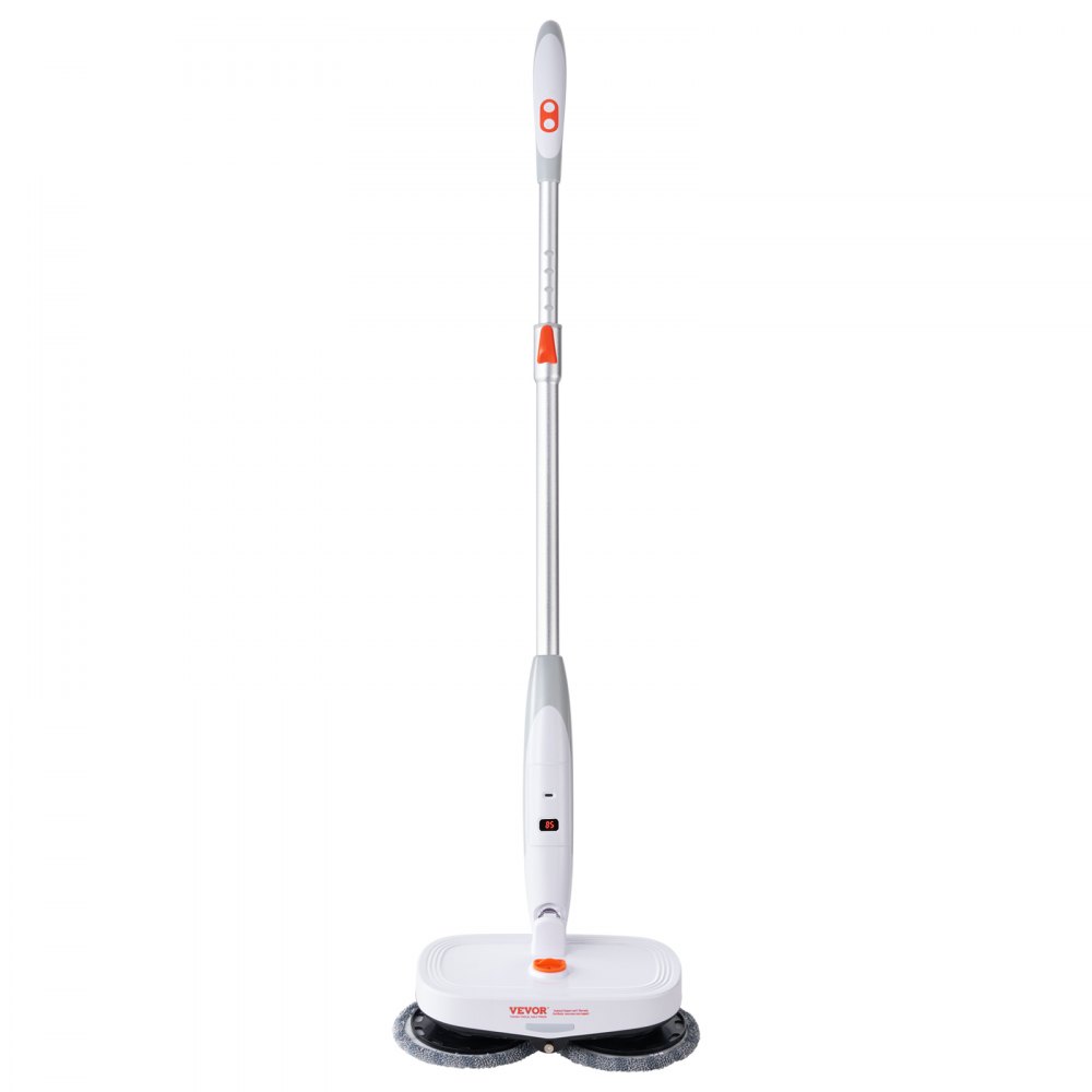 VEVOR Cordless Electric Mop, Electric Spin Mop with Water Tank, up to 40 mins Battery, LED Headlight, Dual Mop Heads, 4 Microfiber Pads & 4 Trapezoid Microfiber Pads, for Hardwood/Tile Floor Cleaning