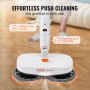 VEVOR Cordless Electric Mop, Electric Spin Mop with Water Tank, up to 40 mins Battery, LED Headlight, Dual Mop Heads, 4 Microfiber Pads & 4 Trapezoid Microfiber Pads, for Hardwood/Tile Floor Cleaning