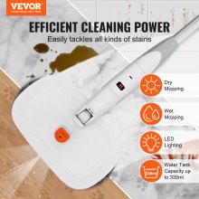 VEVOR Cordless Electric Mop Electric Spin Mop with LED Headlight and Water Spray