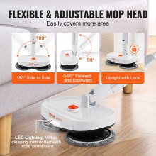 VEVOR Cordless Electric Mop Electric Spin Mop with LED Headlight and Water Spray