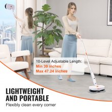 VEVOR Cordless Electric Mop Electric Spin Mop with LED Headlight and Water Spray