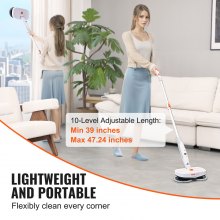 VEVOR Cordless Electric Mop, Electric Spin Mop with Water Tank, up to 40 mins Battery, LED Headlight, Dual Mop Heads, 4 Microfiber Pads & 4 Trapezoid Microfiber Pads, for Hardwood/Tile Floor Cleaning