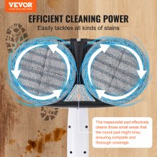 VEVOR Cordless Electric Mop, Electric Spin Mop with Water Tank, up to 40 mins Battery, LED Headlight, Dual Mop Heads, 4 Microfiber Pads & 4 Trapezoid Microfiber Pads, for Hardwood/Tile Floor Cleaning