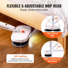 VEVOR Cordless Electric Mop, Electric Spin Mop with Water Tank, up to 40 mins Battery, LED Headlight, Dual Mop Heads, 4 Microfiber Pads & 4 Trapezoid Microfiber Pads, for Hardwood/Tile Floor Cleaning