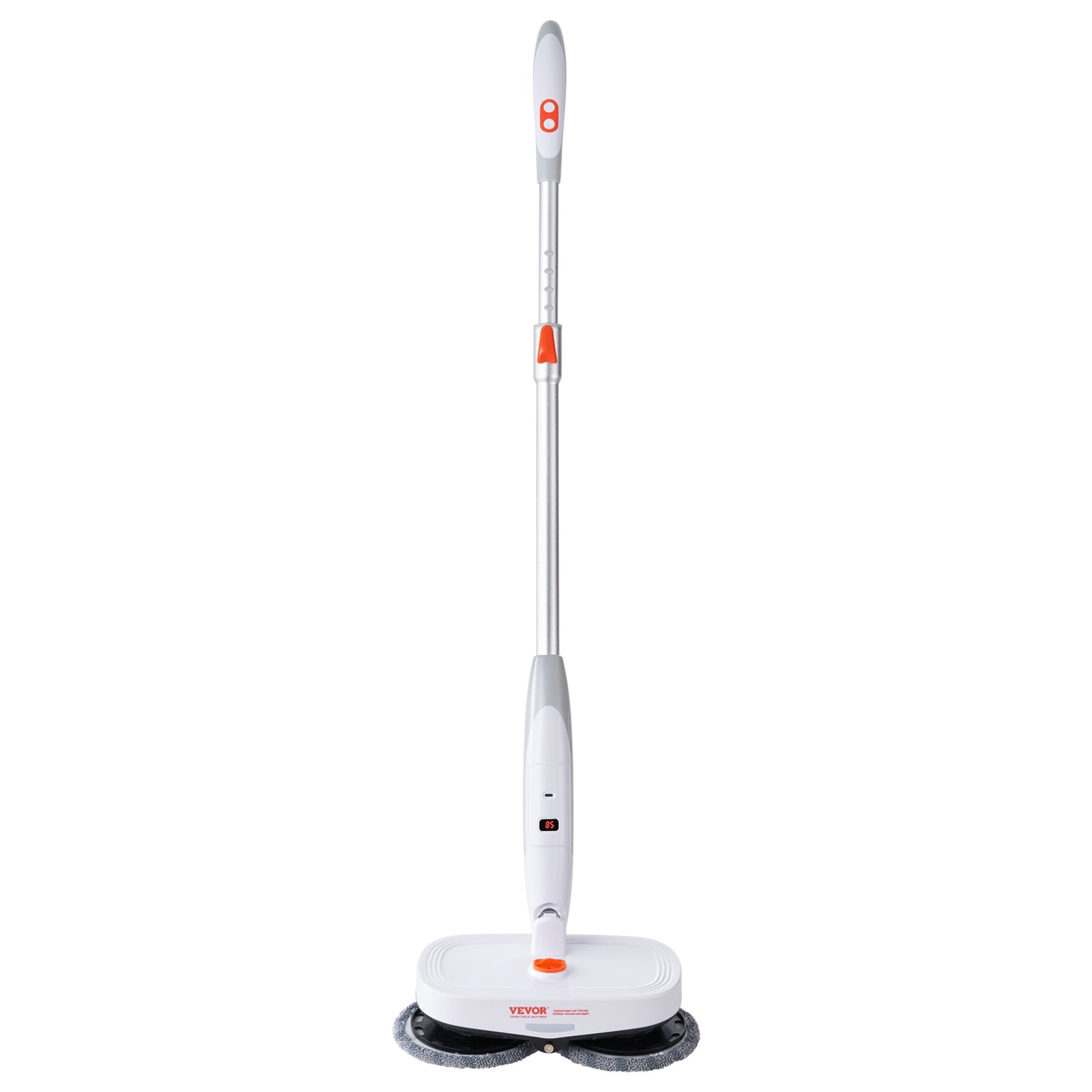 VEVOR Cordless Electric Mop, Electric Spin Mop with Water Tank, up to 40 mins Battery, LED Headlight, Dual Mop Heads, 4 Microfiber Pads & 4 Trapezoid Microfiber Pads, for Hardwood/Tile Floor Cleaning