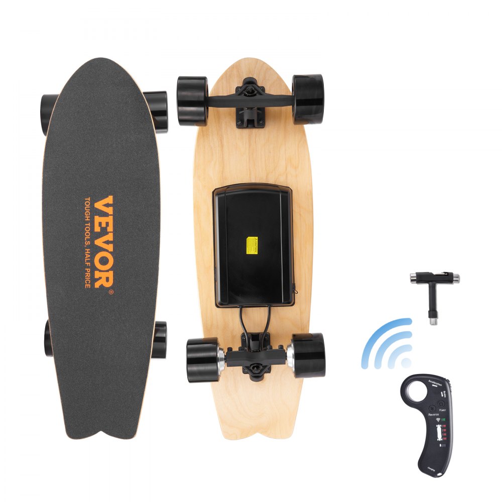 VEVOR Electric Skateboard with Remote, 13.7 Mph Top Speed & 7.5 Miles Max Range Skateboard Longboard, 3 Speeds Adjustment Skateboards, Easy Carry Handle Design, Suitable for Adults & Teens Beginners