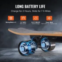 VEVOR Electric Longboard Skateboard with Control 7.5 Mile Range for Adults Kids