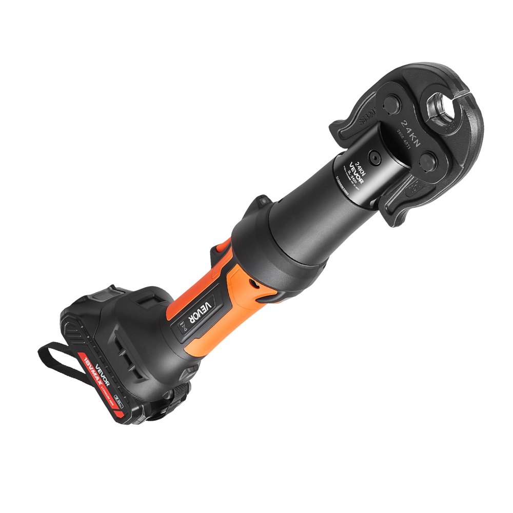 VEVOR 18V Press Tool with 4 Jaws for 1/2" 3/4" VUS Copper & VPF PEX Pipes, 24KN Compact Pipe Crimping Tool Kit, Compatible with ProPress & PureFlow  - with 2pcs 2AH Battery, Fast Charger & Toolbox