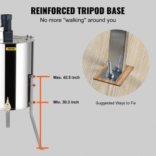 VEVOR Electric Honey Extractor, 4/8 Frames Honey Spinner Extractor, Stainless Steel Beekeeping Extraction, Honeycomb Drum Spinner with Lid, Apiary Centrifuge Equipment with Height Adjustable Stand