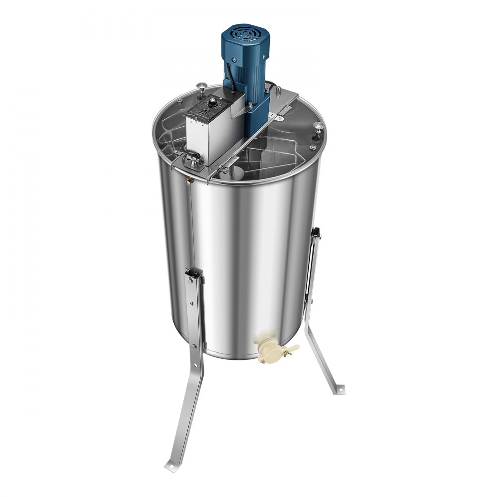 VEVOR Electric Honey Extractor, 3 Frame Honey Spinner with Transparent Lid, 140W Stainless Steel Honeycomb Drum Spinner, Height Adjustable, Honeycomb Extraction Equipment for Beekeeping