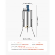 VEVOR Electric Honey Extractor 3 Frame Honey Spinner Beekeeping Stainless Steel