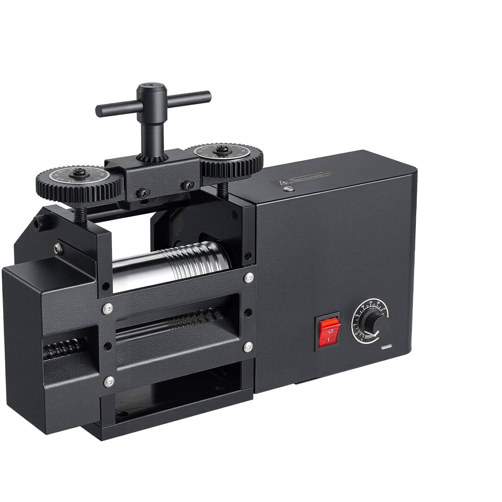 VEVOR Rolling Mill 4-in-1 Flat Square Round Half-Round Electric Roller Mill, Jewelry DIY Tool, 0.03-7 mm Adjustable Thickness, Stable & Even Rolling, for Pressing Ductile Metals, Gold, Silver, Copper